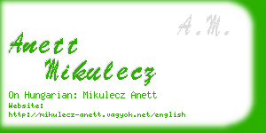 anett mikulecz business card